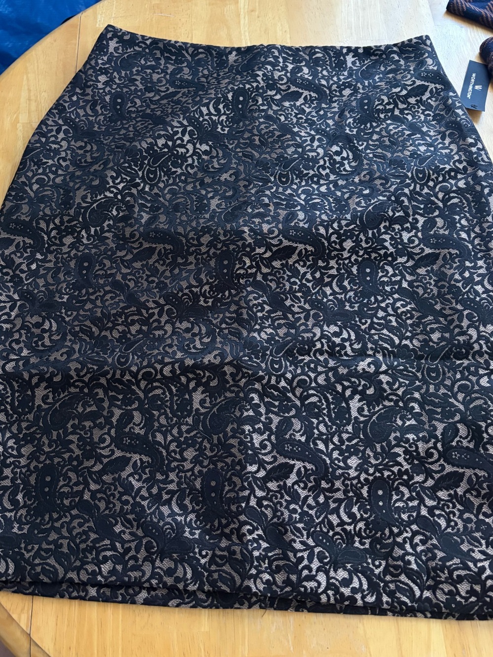 Worthington Black and gold Paisley Pencil Skirt
